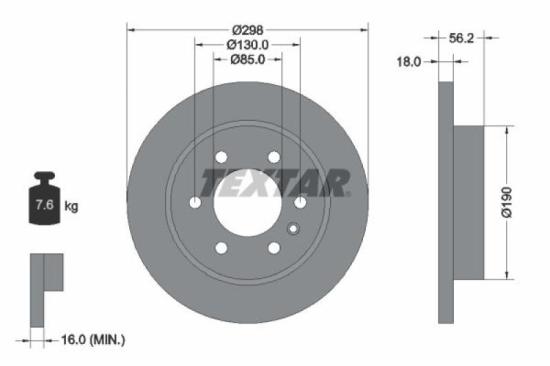 TEXTAR Bremsscheibe 92301003 + Warnkontakt, Bremsbelagverschleiß 98033800 + Bremsbelagsatz, Scheibenbremse 2279101 Bild TEXTAR Bremsscheibe 92301003 + Warnkontakt, Bremsbelagverschleiß 98033800 + Bremsbelagsatz, Scheibenbremse 2279101