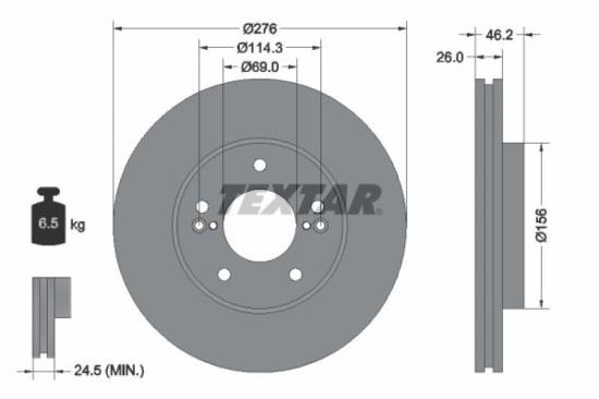 TEXTAR Bremsscheibe 92173203 + Bremsbelagsatz, Scheibenbremse 2356901 Bild TEXTAR Bremsscheibe 92173203 + Bremsbelagsatz, Scheibenbremse 2356901