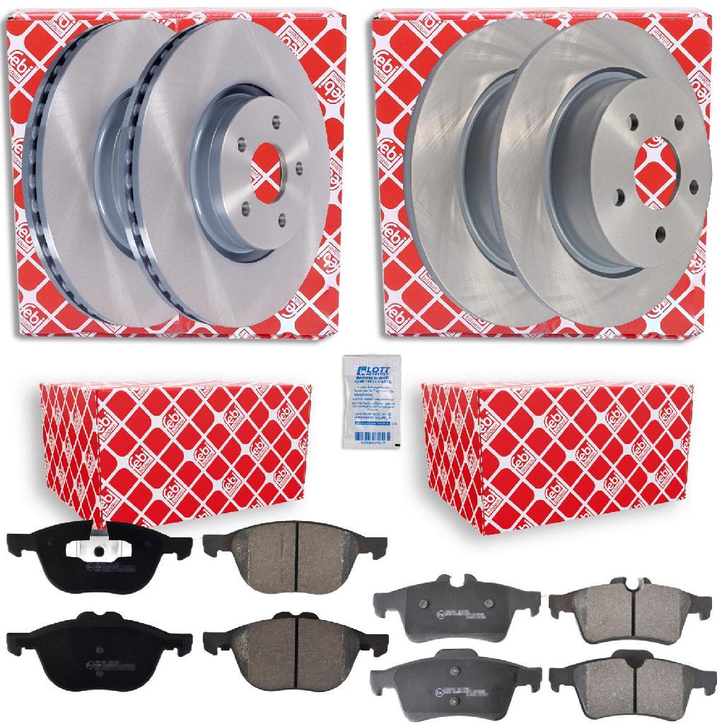 FEBI BILSTEIN Bremsscheibe 43887 + Bremsbelagsatz, Scheibenbremse 16718 + Bremsscheibe 43870 + Bremsbelagsatz, Scheibenbremse 116224