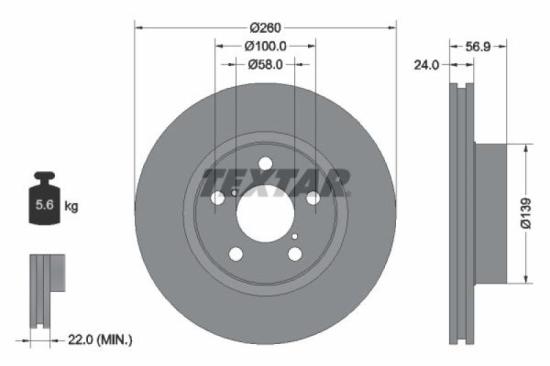 TEXTAR Bremsscheibe 92081900 + Bremsbelagsatz, Scheibenbremse 2378001 Bild TEXTAR Bremsscheibe 92081900 + Bremsbelagsatz, Scheibenbremse 2378001