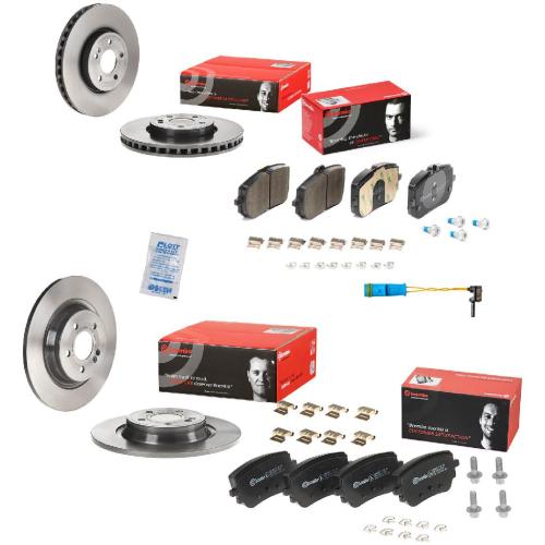 BREMBO Bremsscheibe 09.D985.11 + Bremsbelagsatz, Scheibenbremse P 50 148 + Bremsbelagsatz, Scheibenbremse P 50 157 + Bremsscheibe 08.D760.11 + Warnkontakt, Bremsbelagverschleiß A 00 353 Bild BREMBO Bremsscheibe 09.D985.11 + Bremsbelagsatz, Scheibenbremse P 50 148 + Bremsbelagsatz, Scheibenbremse P 50 157 + Bremsscheibe 08.D760.11 + Warnkontakt, Bremsbelagverschleiß A 00 353