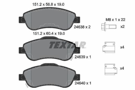 TEXTAR Bremsscheibe 92227203 + Bremsbelagsatz, Scheibenbremse 2463501 + Bremsbelagsatz, Scheibenbremse 2463801 + Bremsscheibe 92184803 Bild TEXTAR Bremsscheibe 92227203 + Bremsbelagsatz, Scheibenbremse 2463501 + Bremsbelagsatz, Scheibenbremse 2463801 + Bremsscheibe 92184803