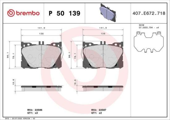 BREMBO Bremsscheibe 09.D529.23 + Warnkontakt, Bremsbelagverschleiß A 00 353 + Bremsbelagsatz, Scheibenbremse P 50 139 Bild BREMBO Bremsscheibe 09.D529.23 + Warnkontakt, Bremsbelagverschleiß A 00 353 + Bremsbelagsatz, Scheibenbremse P 50 139