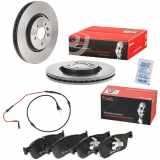 BREMBO Bremsscheibe 09.D063.11 + Warnkontakt, Bremsbelagverschleiß A 00 529 + Bremsbelagsatz, Scheibenbremse P 36 035