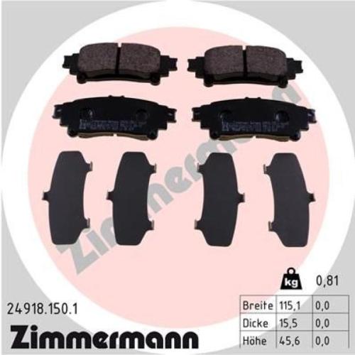 ZIMMERMANN Bremsscheibe 590.2845.20 + Bremsbelagsatz, Scheibenbremse 24918.150.1 Bild ZIMMERMANN Bremsscheibe 590.2845.20 + Bremsbelagsatz, Scheibenbremse 24918.150.1