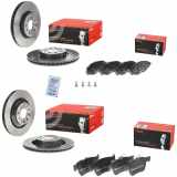 BREMBO Bremsbelagsatz, Scheibenbremse P 85 147 + Bremsscheibe 09.9772.11 + Bremsscheibe 09.A200.11 + Bremsbelagsatz, Scheibenbremse P 85 124