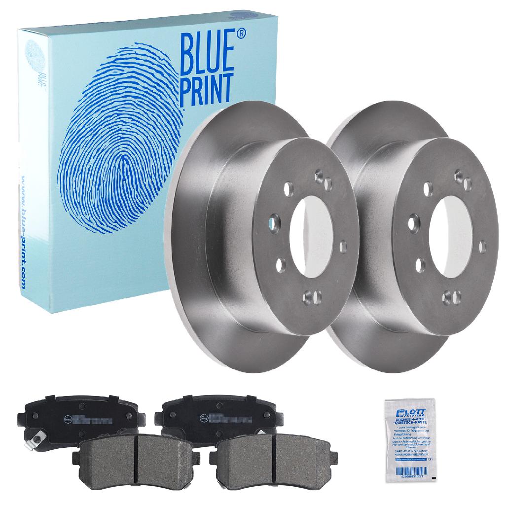 BLUE PRINT Bremsscheibe ADG043161 + Bremsbelagsatz, Scheibenbremse ADG04282