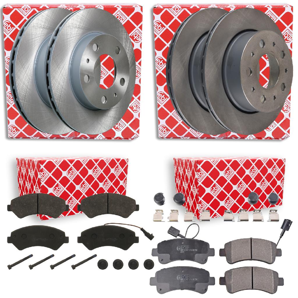 FEBI BILSTEIN Bremsbelagsatz, Scheibenbremse 16840 + Bremsscheibe 171496 + Bremsscheibe 44037 + Bremsbelagsatz, Scheibenbremse 116234