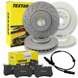 TEXTAR Bremsscheibe 92257505 + Bremsscheibe 92254903 + Warnkontakt, Bremsbelagverschleiß 98048700 + Bremsbelagsatz, Scheibenbremse 2486901 + Bremsbelagsatz, Scheibenbremse 2484801