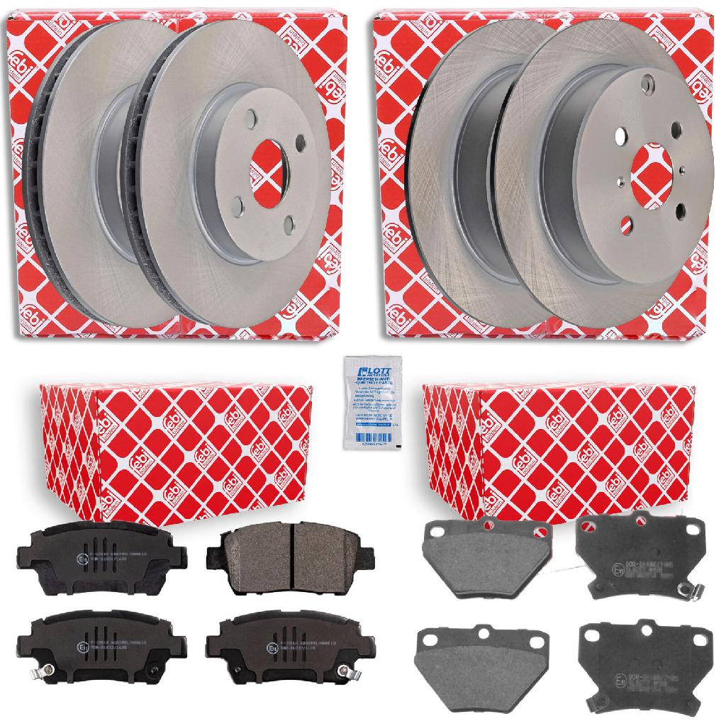 FEBI BILSTEIN Bremsscheibe 27234 + Bremsscheibe 108560 + Bremsbelagsatz, Scheibenbremse 116306 + Bremsbelagsatz, Scheibenbremse 16725