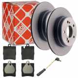 FEBI BILSTEIN Bremsscheibe 04629 + Bremsbelagsatz, Scheibenbremse 16399 + Warnkontakt, Bremsbelagverschleiß 19186