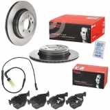 BREMBO Bremsscheibe 09.9425.11 + Bremsbelagsatz, Scheibenbremse P 06 033 + Warnkontakt, Bremsbelagverschleiß A 00 229