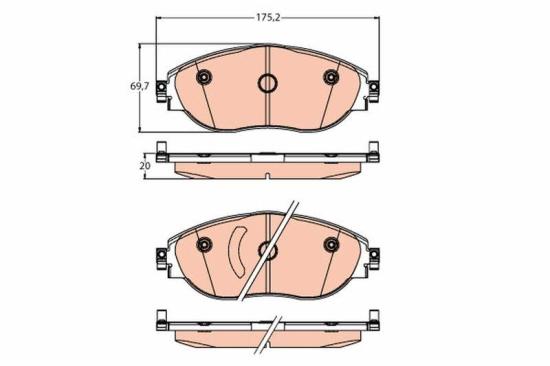 TRW Bremsscheibe DF6695S + Warnkontakt, Bremsbelagverschleiß GIC366 + Bremsbelagsatz, Scheibenbremse GDB2219 Bild TRW Bremsscheibe DF6695S + Warnkontakt, Bremsbelagverschleiß GIC366 + Bremsbelagsatz, Scheibenbremse GDB2219