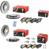 BREMBO Bremsscheibe 09.9159.21 + Bremsscheibe 08.7626.11 + Bremsbelagsatz, Scheibenbremse P 59 038 + Bremsbelagsatz, Scheibenbremse P 59 045