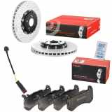 BREMBO Bremsscheibe 09.9764.23 + Bremsbelagsatz, Scheibenbremse P 50 142 + Warnkontakt, Bremsbelagverschleiß A 00 470