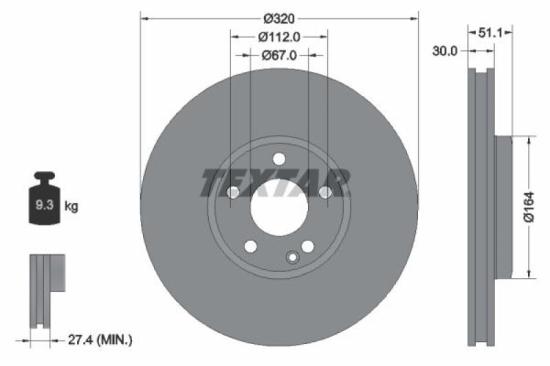 TEXTAR Bremsscheibe 92258003 + Warnkontakt, Bremsbelagverschleiß 98048700 + Bremsbelagsatz, Scheibenbremse 2486901 Bild TEXTAR Bremsscheibe 92258003 + Warnkontakt, Bremsbelagverschleiß 98048700 + Bremsbelagsatz, Scheibenbremse 2486901