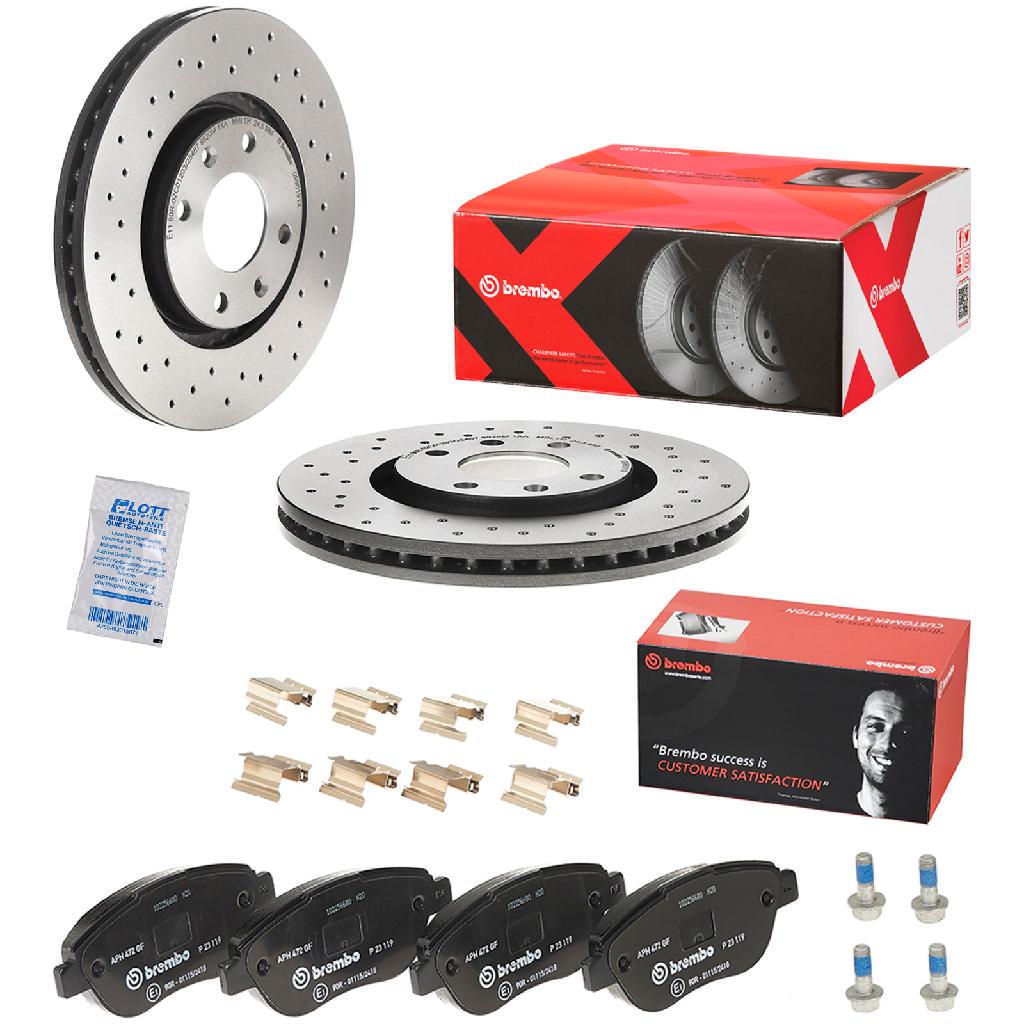 BREMBO Bremsscheibe 09.9619.1X + Bremsbelagsatz, Scheibenbremse P 23 119