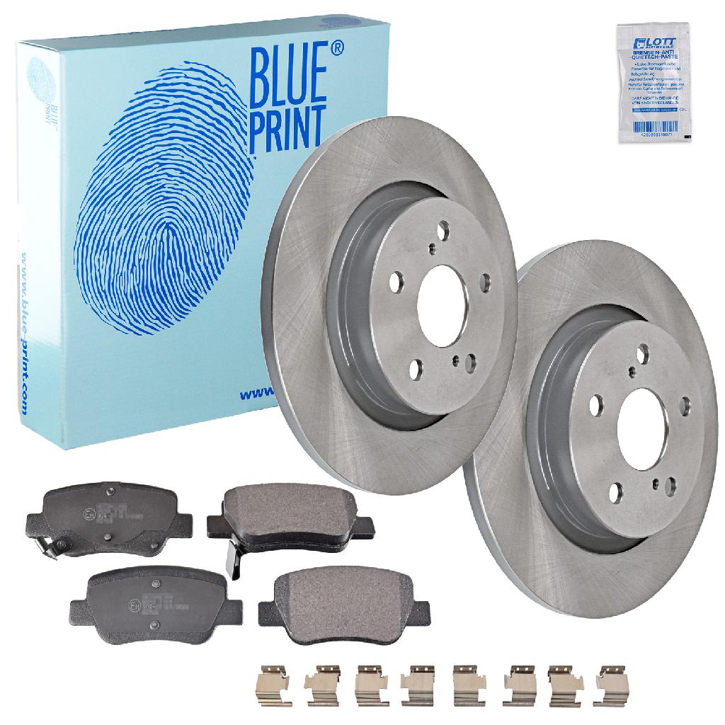 BLUE PRINT Bremsbelagsatz, Scheibenbremse ADT342183 + Bremsscheibe ADT343273