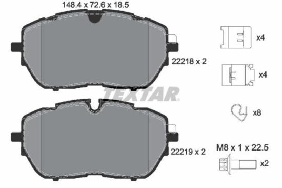 TEXTAR Bremsscheibe 92283403 + Bremsbelagsatz, Scheibenbremse 2582701 + Bremsbelagsatz, Scheibenbremse 2221801 + Bremsscheibe 92267303 Bild TEXTAR Bremsscheibe 92283403 + Bremsbelagsatz, Scheibenbremse 2582701 + Bremsbelagsatz, Scheibenbremse 2221801 + Bremsscheibe 92267303
