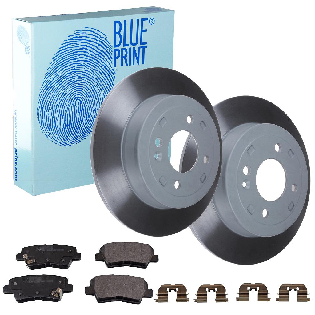 BLUE PRINT Bremsscheibe ADG043202 + Bremsbelagsatz, Scheibenbremse ADG042165