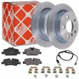 FEBI BILSTEIN Bremsbelagsatz, Scheibenbremse 116290 + Bremsscheibe 104103 + Warnkontakt, Bremsbelagverschleiß 102262
