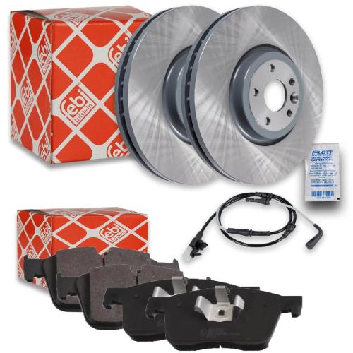 FEBI BILSTEIN Bremsbelagsatz, Scheibenbremse 170389 + Warnkontakt, Bremsbelagverschleiß 170830 + Bremsscheibe 108677 Bild FEBI BILSTEIN Bremsbelagsatz, Scheibenbremse 170389 + Warnkontakt, Bremsbelagverschleiß 170830 + Bremsscheibe 108677