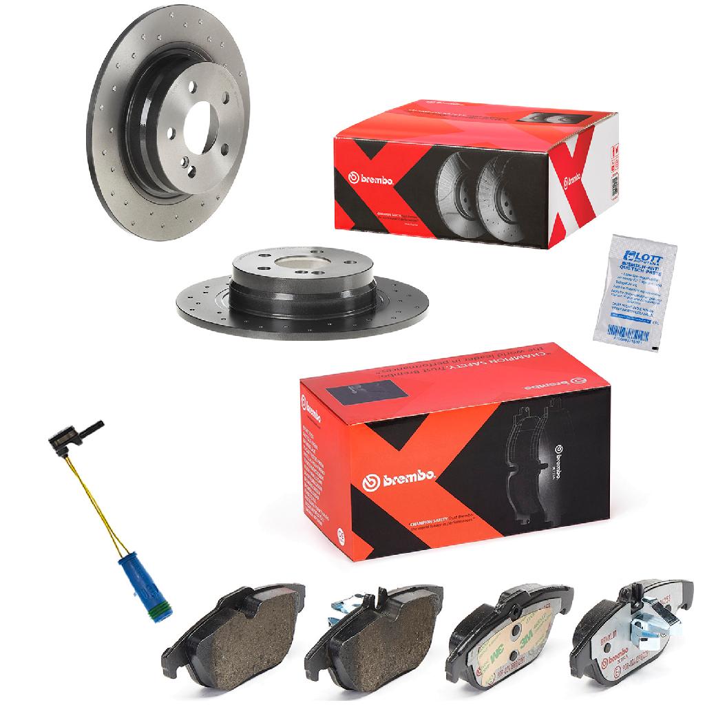 BREMBO Bremsbelagsatz, Scheibenbremse P 50 068X + Bremsscheibe 08.A612.4X + Warnkontakt, Bremsbelagverschleiß A 00 377