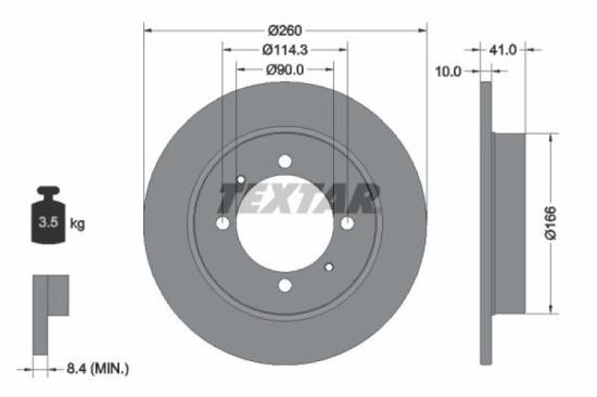 TEXTAR Bremsscheibe 92083003 + Bremsbelagsatz, Scheibenbremse 2354901 Bild TEXTAR Bremsscheibe 92083003 + Bremsbelagsatz, Scheibenbremse 2354901