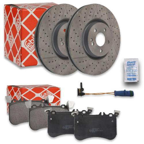 FEBI BILSTEIN Bremsscheibe 171465 + Warnkontakt, Bremsbelagverschleiß 39246 + Bremsbelagsatz, Scheibenbremse 16973 Bild FEBI BILSTEIN Bremsscheibe 171465 + Warnkontakt, Bremsbelagverschleiß 39246 + Bremsbelagsatz, Scheibenbremse 16973