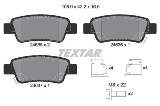 TEXTAR Bremsscheibe 92227203 + Bremsbelagsatz, Scheibenbremse 2463501 + Bremsbelagsatz, Scheibenbremse 2463801 + Bremsscheibe 92184803 Bild TEXTAR Bremsscheibe 92227203 + Bremsbelagsatz, Scheibenbremse 2463501 + Bremsbelagsatz, Scheibenbremse 2463801 + Bremsscheibe 92184803