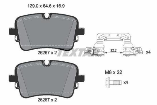 TEXTAR Bremsbelagsatz, Scheibenbremse 2626701 + Bremsscheibe 92290405 Bild TEXTAR Bremsbelagsatz, Scheibenbremse 2626701 + Bremsscheibe 92290405