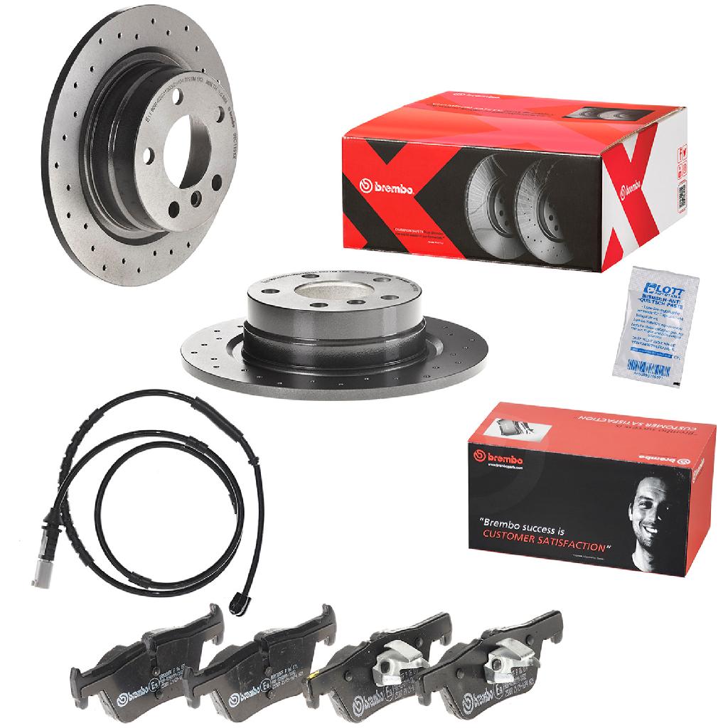 BREMBO Bremsscheibe 08.C115.1X + Bremsbelagsatz, Scheibenbremse P 06 071 + Warnkontakt, Bremsbelagverschleiß A 00 474