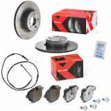 BREMBO Bremsscheibe 09.B569.1X + Warnkontakt, Bremsbelagverschleiß A 00 455 + Bremsbelagsatz, Scheibenbremse P 06 064X