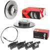 BREMBO Bremsbelagsatz, Scheibenbremse P 06 075 + Bremsscheibe 09.B337.2X + Warnkontakt, Bremsbelagverschlei&szlig; A 00 473