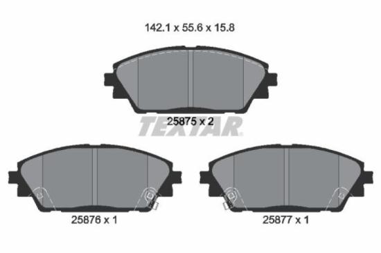TEXTAR Bremsscheibe 92267603 + Bremsbelagsatz, Scheibenbremse 2587501 + Bremsscheibe 92267703 + Bremsbelagsatz, Scheibenbremse 2587801 Bild TEXTAR Bremsscheibe 92267603 + Bremsbelagsatz, Scheibenbremse 2587501 + Bremsscheibe 92267703 + Bremsbelagsatz, Scheibenbremse 2587801