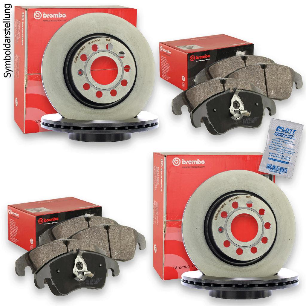 BREMBO Bremsscheibe 08.5691.10 + Bremsbelagsatz, Scheibenbremse P 56 032 + Bremsbelagsatz, Scheibenbremse P 56 031 + Bremsscheibe 08.7355.10