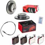 BREMBO Bremsscheibe 09.9750.2X + Warnkontakt, Bremsbelagverschleiß A 00 473 + Bremsbelagsatz, Scheibenbremse P 06 088X