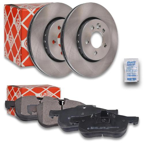 FEBI BILSTEIN Bremsscheibe 17963 + Warnkontakt, Bremsbelagverschleiß 17965 + Bremsbelagsatz, Scheibenbremse 16354 Bild FEBI BILSTEIN Bremsscheibe 17963 + Warnkontakt, Bremsbelagverschleiß 17965 + Bremsbelagsatz, Scheibenbremse 16354