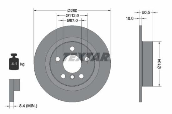 TEXTAR Warnkontakt, Bremsbelagverschleiß 98052300 + Bremsbelagsatz, Scheibenbremse 2533101 + Bremsscheibe 92274603 Bild TEXTAR Warnkontakt, Bremsbelagverschleiß 98052300 + Bremsbelagsatz, Scheibenbremse 2533101 + Bremsscheibe 92274603