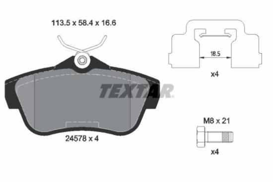 TEXTAR Bremsbelagsatz, Scheibenbremse 2459501 + Bremsscheibe 92157100 + Bremsbelagsatz, Scheibenbremse 2457801 + Bremsscheibe 92156903 Bild TEXTAR Bremsbelagsatz, Scheibenbremse 2459501 + Bremsscheibe 92157100 + Bremsbelagsatz, Scheibenbremse 2457801 + Bremsscheibe 92156903