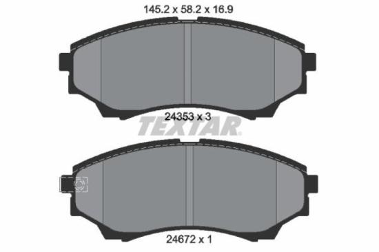 TEXTAR Bremsbelagsatz, Scheibenbremse 2435301 + Bremsscheibe 92223000 Bild TEXTAR Bremsbelagsatz, Scheibenbremse 2435301 + Bremsscheibe 92223000