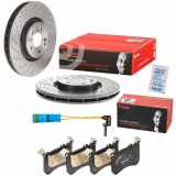 BREMBO Bremsbelagsatz, Scheibenbremse P 50 121 + Bremsscheibe 09.B913.11 + Warnkontakt, Bremsbelagverschleiß A 00 353