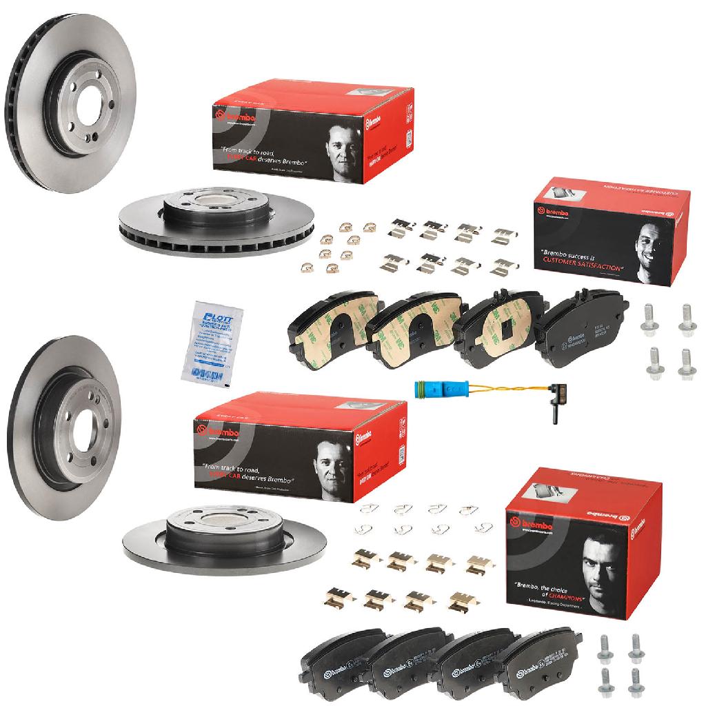 BREMBO Bremsbelagsatz, Scheibenbremse P 50 146 + Bremsscheibe 09.E022.11 + Bremsbelagsatz, Scheibenbremse P 50 151 + Warnkontakt, Bremsbelagverschleiß A 00 353 + Bremsscheibe 08.D759.11