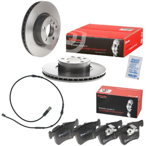 BREMBO Bremsscheibe 09.B570.11 + Bremsbelagsatz, Scheibenbremse P 06 075 + Warnkontakt, Bremsbelagverschleiß A 00 433 Bild BREMBO Bremsscheibe 09.B570.11 + Bremsbelagsatz, Scheibenbremse P 06 075 + Warnkontakt, Bremsbelagverschleiß A 00 433