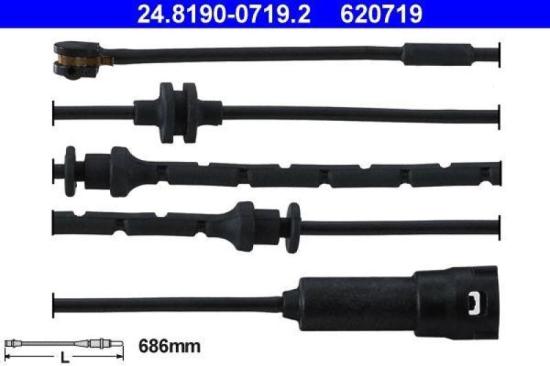 ATE Warnkontakt, Bremsbelagverschleiß 24.8190-0719.2 + Bremsscheibe 24.0128-0137.1 + Bremsbelagsatz, Scheibenbremse 13.0460-7172.2 Bild ATE Warnkontakt, Bremsbelagverschleiß 24.8190-0719.2 + Bremsscheibe 24.0128-0137.1 + Bremsbelagsatz, Scheibenbremse 13.0460-7172.2