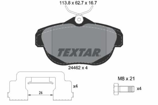 TEXTAR Bremsbelagsatz, Scheibenbremse 2446201 + Bremsscheibe 92197103 Bild TEXTAR Bremsbelagsatz, Scheibenbremse 2446201 + Bremsscheibe 92197103