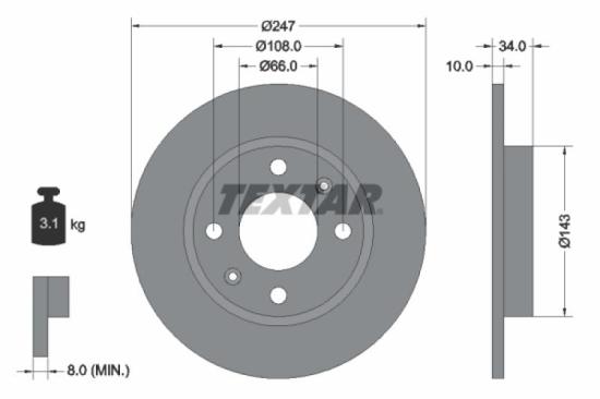 TEXTAR Bremsscheibe 92029803 + Bremsbelagsatz, Scheibenbremse 2359703 Bild TEXTAR Bremsscheibe 92029803 + Bremsbelagsatz, Scheibenbremse 2359703
