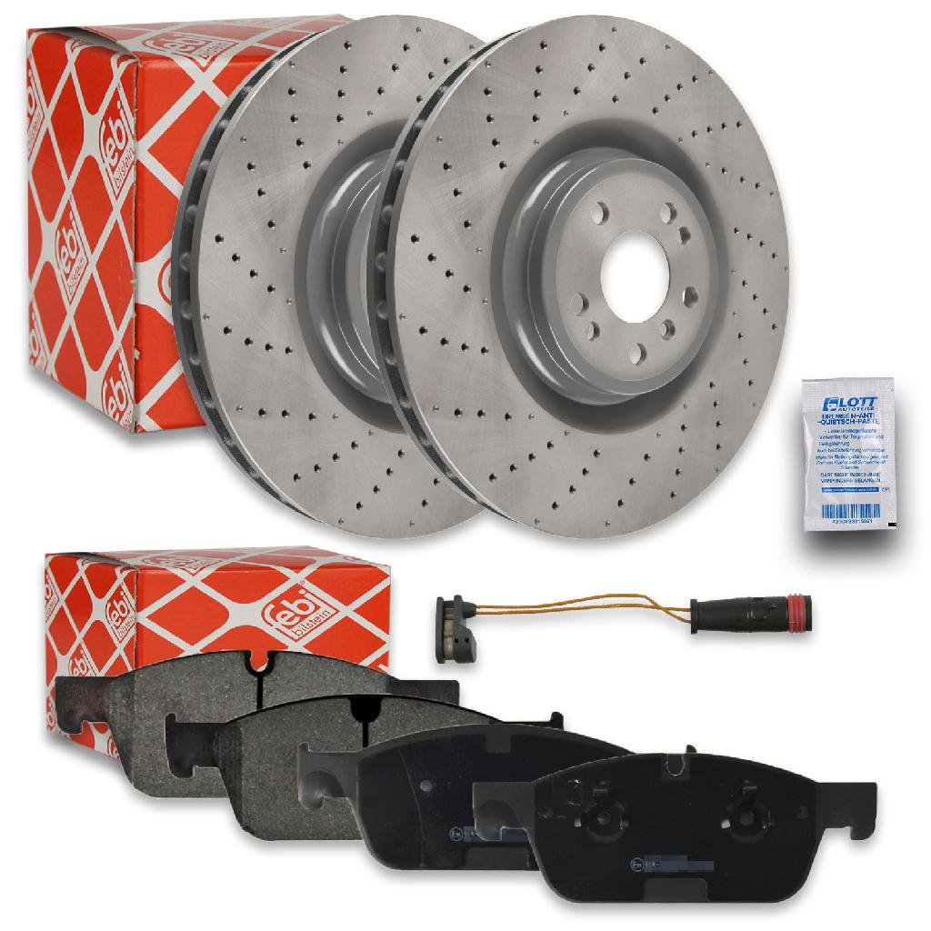 FEBI BILSTEIN Warnkontakt, Bremsbelagverschleiß 22663 + Bremsscheibe 107711 + Bremsbelagsatz, Scheibenbremse 116236