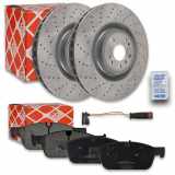 FEBI BILSTEIN Warnkontakt, Bremsbelagverschleiß 22663 + Bremsscheibe 107711 + Bremsbelagsatz, Scheibenbremse 116236