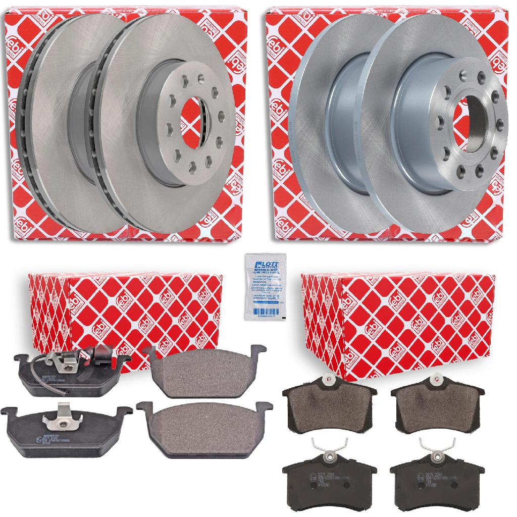 FEBI BILSTEIN Bremsbelagsatz, Scheibenbremse 16488 + Bremsscheibe 104507 + Bremsbelagsatz, Scheibenbremse 16913 + Bremsscheibe 23240